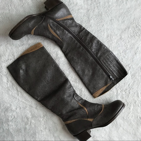 Dries Van Noten Shoes - Dries Van Noten Tall Block Heel Leather Boots
